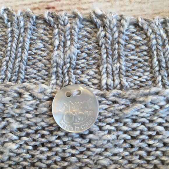 MARGARET O'LEARY LINEN BLEND SWEATER IN GRAY - Picture 3 of 6